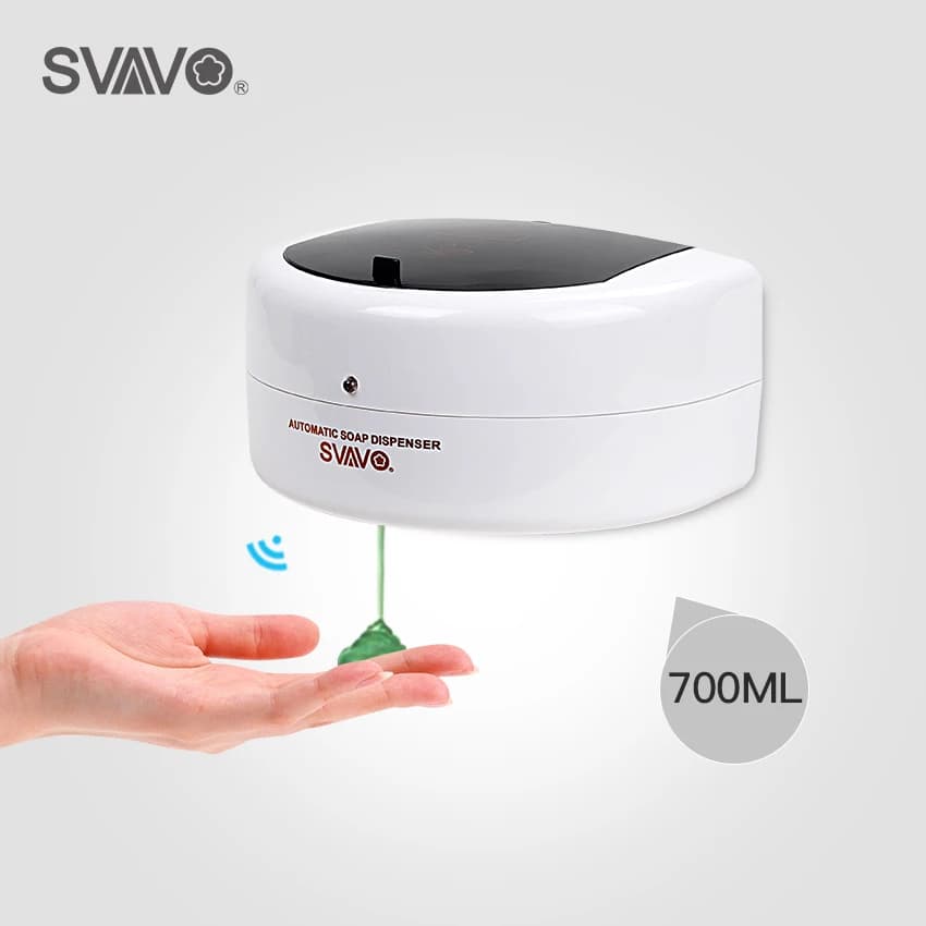 Lavamani con sensore automatico per dispenser di sapone a induzione con display digitale da 700 ml con tipo a goccia per cucina e bagno Svavo