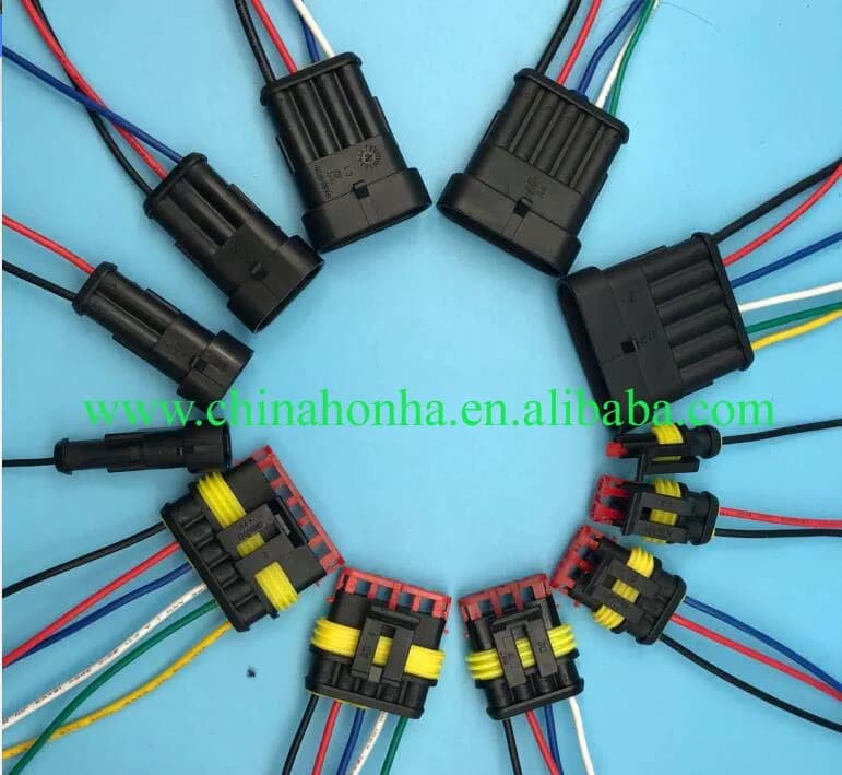 Il trasporto libero 20Set 1/2/3/4/5/6Pin Auto Moto Impermeabile Connettore Elettrico Spina w/10cm Filo Auto Connettore Maschio e Femmina