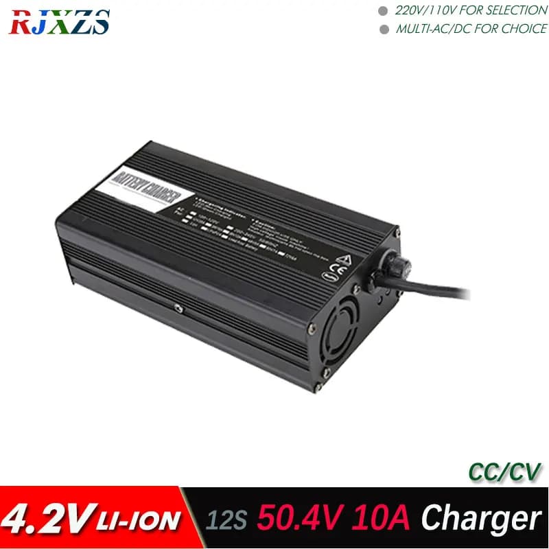 50.4V 10A Alloy Charger For 12S Li-ion Battery Pack 4.2V*12=50.4V Smart Power Supply CC/CV