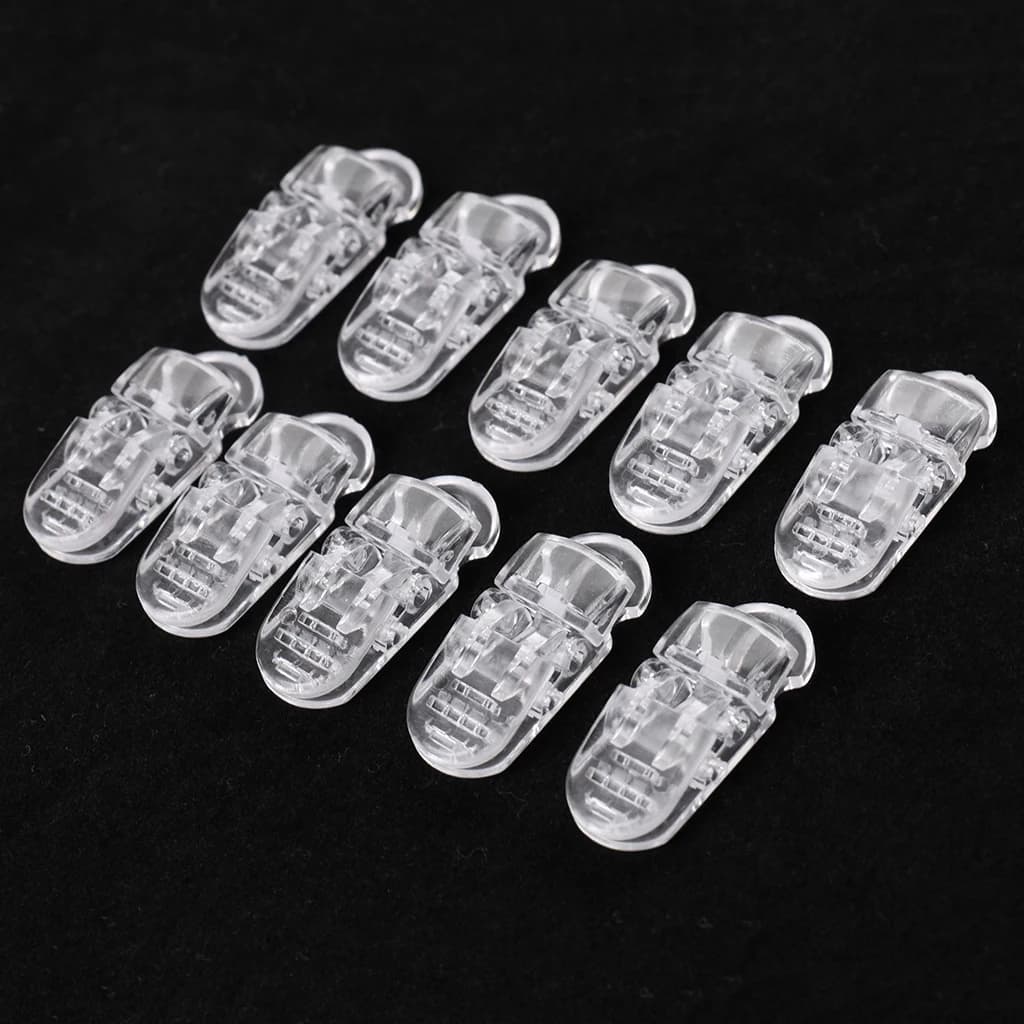 10 pezzi di Clear Ciuccio Pinze Denti Pinze Della Bretella Pinze con Presa Denti per il Bambino Infantile Bavaglini Rutti Accessorio