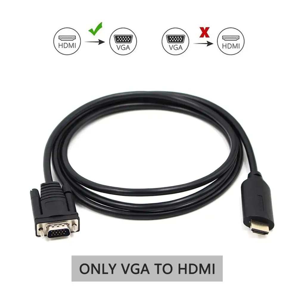 HDMI VGA USB cable male converter m/m decoder adapter hdmi-vga hdcp 1080P for Laptop TV PC projector PS4 HDTV 1.2m
