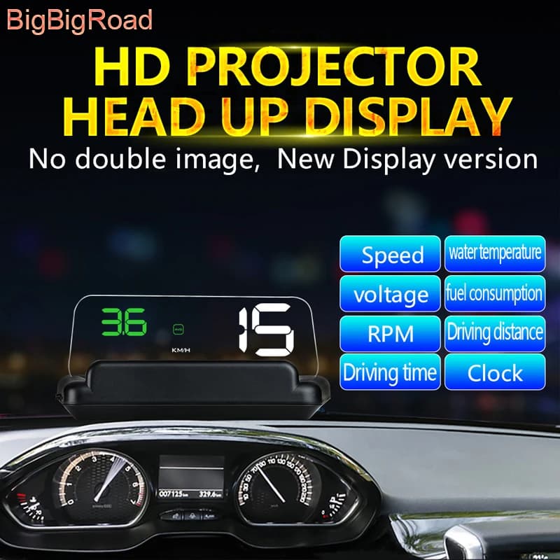 BigBigRoad Proiettore per Parabrezza per Auto Computer di Bordo HUD Head Up Display OBD 2 Per Volvo S40 S60 S70 S80 S90 V40 XC60 XC70 XC90