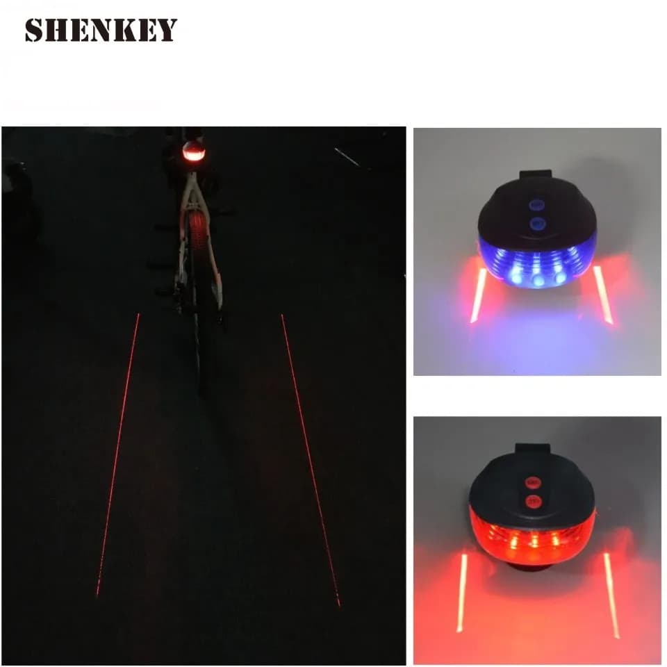 Luce per bicicletta luce posteriore per bici fanale posteriore a LED lampada per bici Laser torcia per bicicletta accessori per bici lanterna per bicicletta per il ciclismo