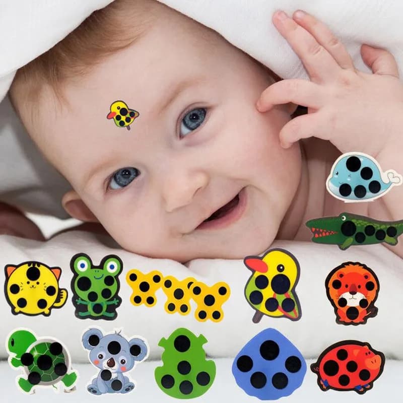 5 pezzi bambino simpatico cartone animato animale adesivo fronte striscia testa corpo febbre termometro sicurezza dei bambini termometro per la cura del bambino