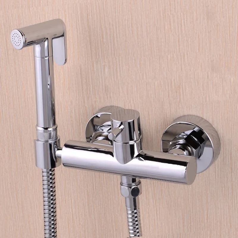 Toliet In Ottone tenuto in Mano Bidet A Spruzzo Shattaf Kit Spruzzatore Jet + Hot & Cold Miscelatore Valvola di BD598
