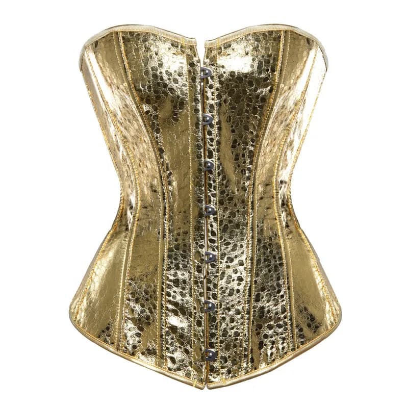 corsetto sexy in ecopelle lingerie bustier top Steampunk corsetto punk gotico burlesque plus size costume da discoteca nastro dorato