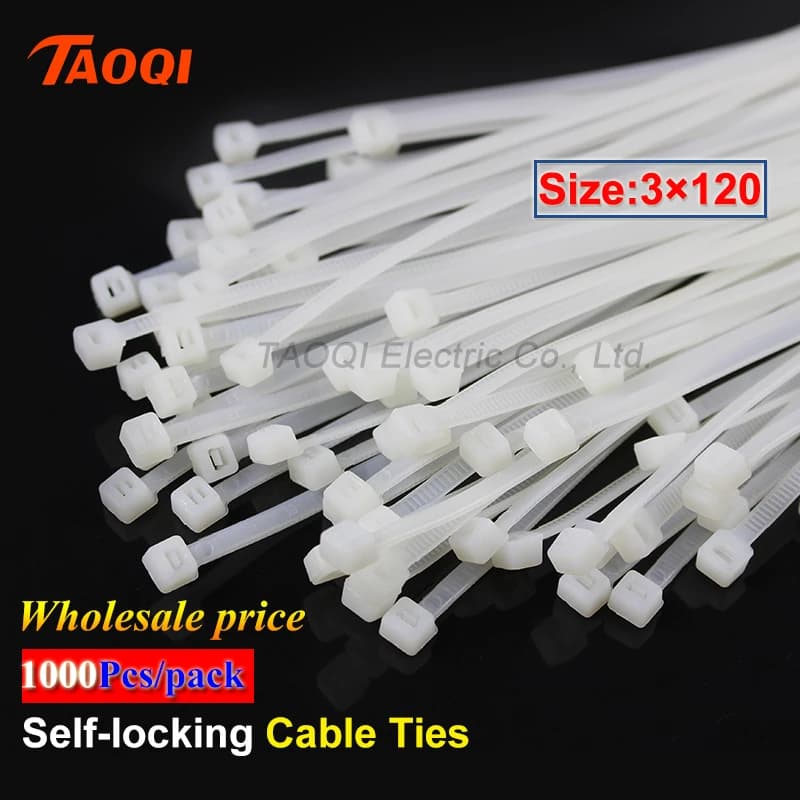 1000 Pz/pacco 3*120 Millimetri di Nylon Fascette 1.8 Millimetri di Larghezza Auto-Bloccaggio in Plastica di Nylon Fissare Wire Zip tie Prezzo All'ingrosso