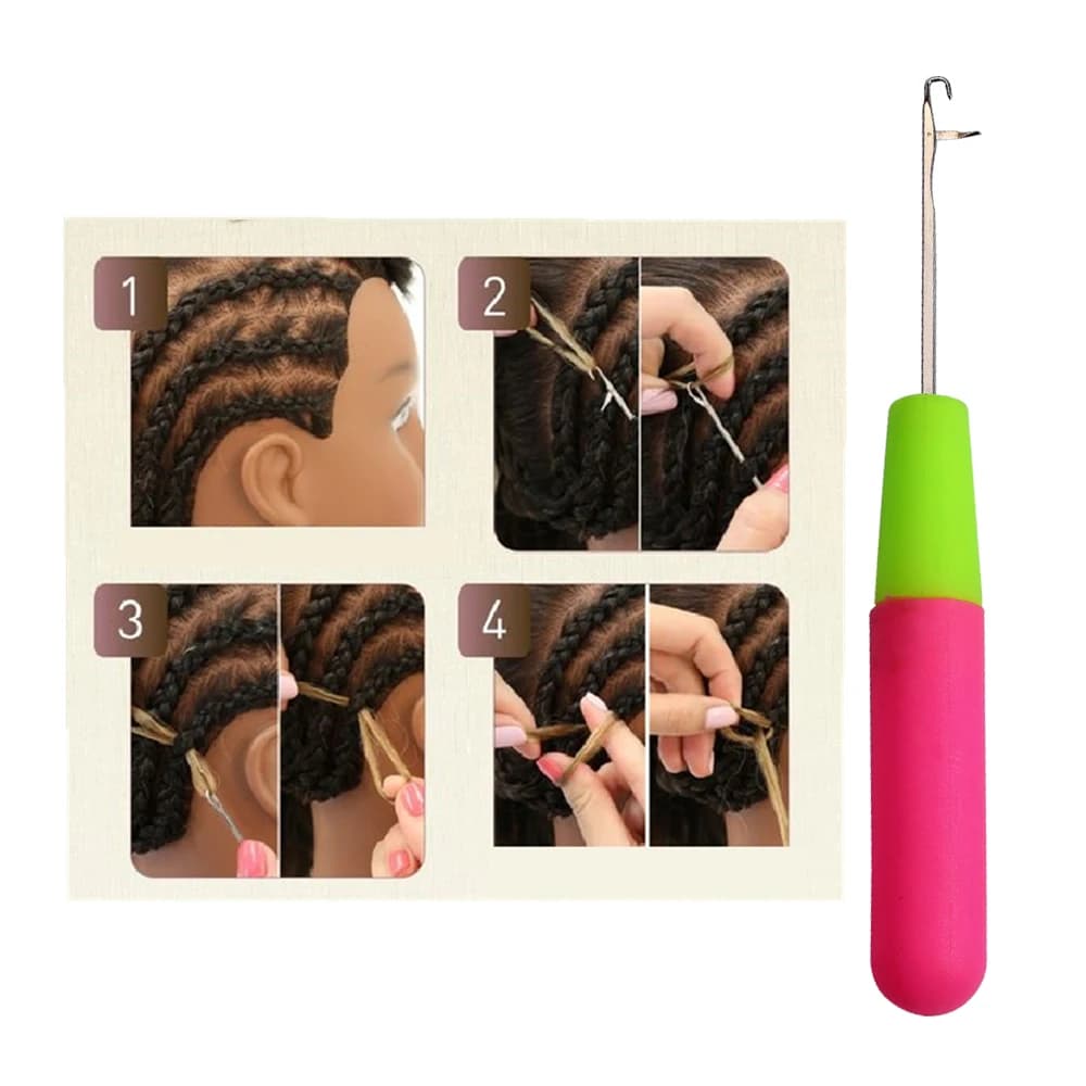 Ago per uncinetto in plastica per tessitura dei capelli Dreadlock Knitting 1/2/4 pezzi Opzioni disponibili - Gancio per ago all'uncinetto per tessitura dei capelli