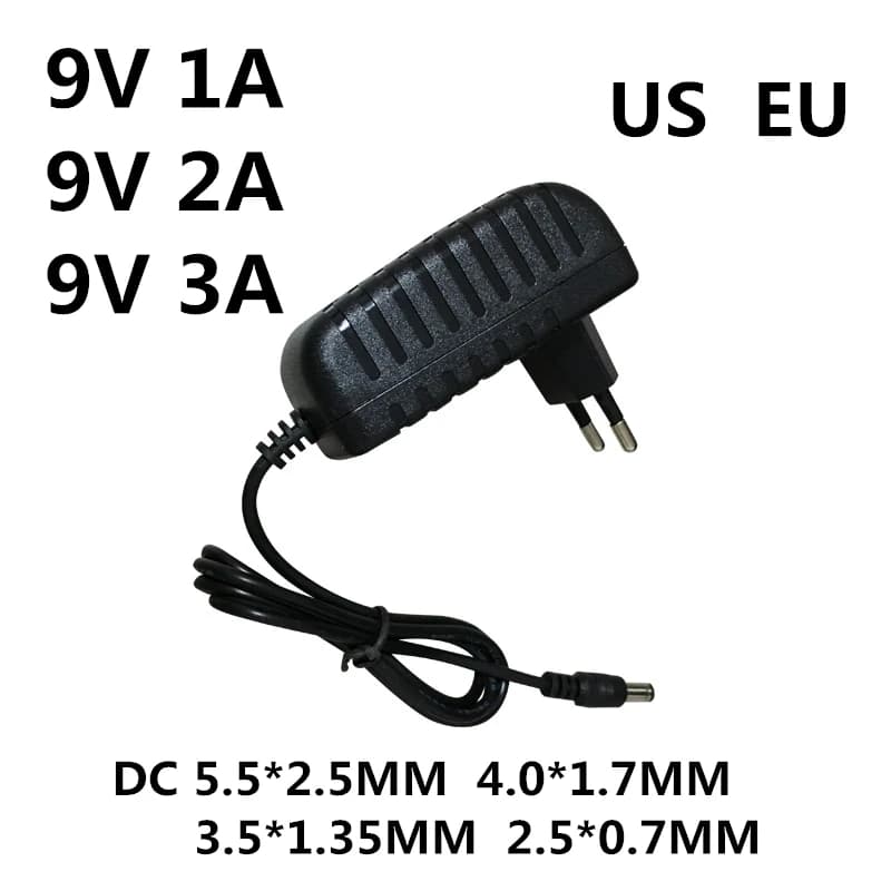 1 Pcs Ac/Dc Adattatore Dc 9 V 1A 2A 3A Ac 100-240V Adattatore di Alimentazione Del Convertitore 9 V Volt 1000MA di Potere Del Caricatore di Alimentazione Eu Spina Degli Stati Uniti
