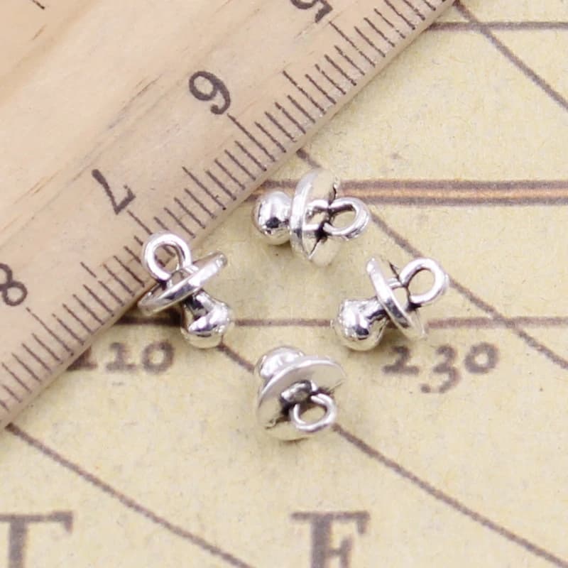 30 pz Charms Baby ciuccio Binky massaggiagengive 9x7x6mm argento tibetano pendenti di colore gioielli antichi che fanno mestiere fatto a mano fai da te