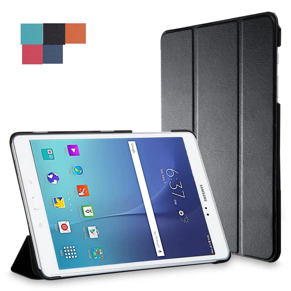 Custodia Cover Tab A 9.7 per Samsung Galaxy SM-T550 T555C P550 P555C Tablet Auto Sleep Custodia in pelle + pellicola + penna