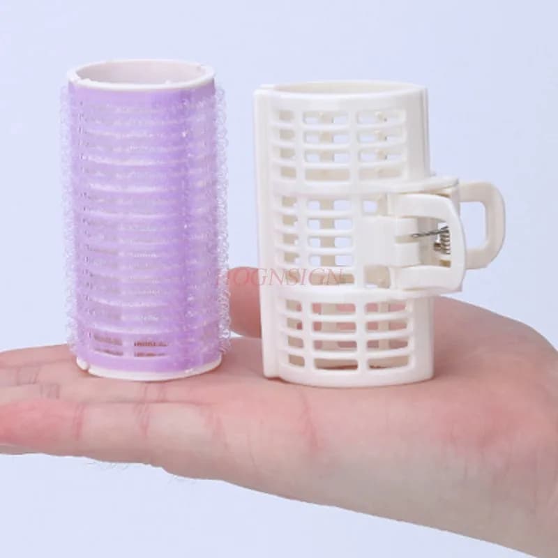 4 pieces Air bangs large pipe curlers self-adhesive inner buckle with clip iron curlers plastic for home use volume does not hurt you