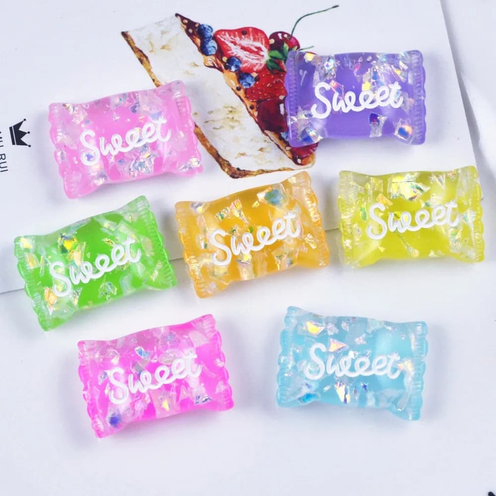 10PCS Charms melma caramelle zucchero dolce resina plastilina accessori melma perline fare forniture per la decorazione della cassa del telefono