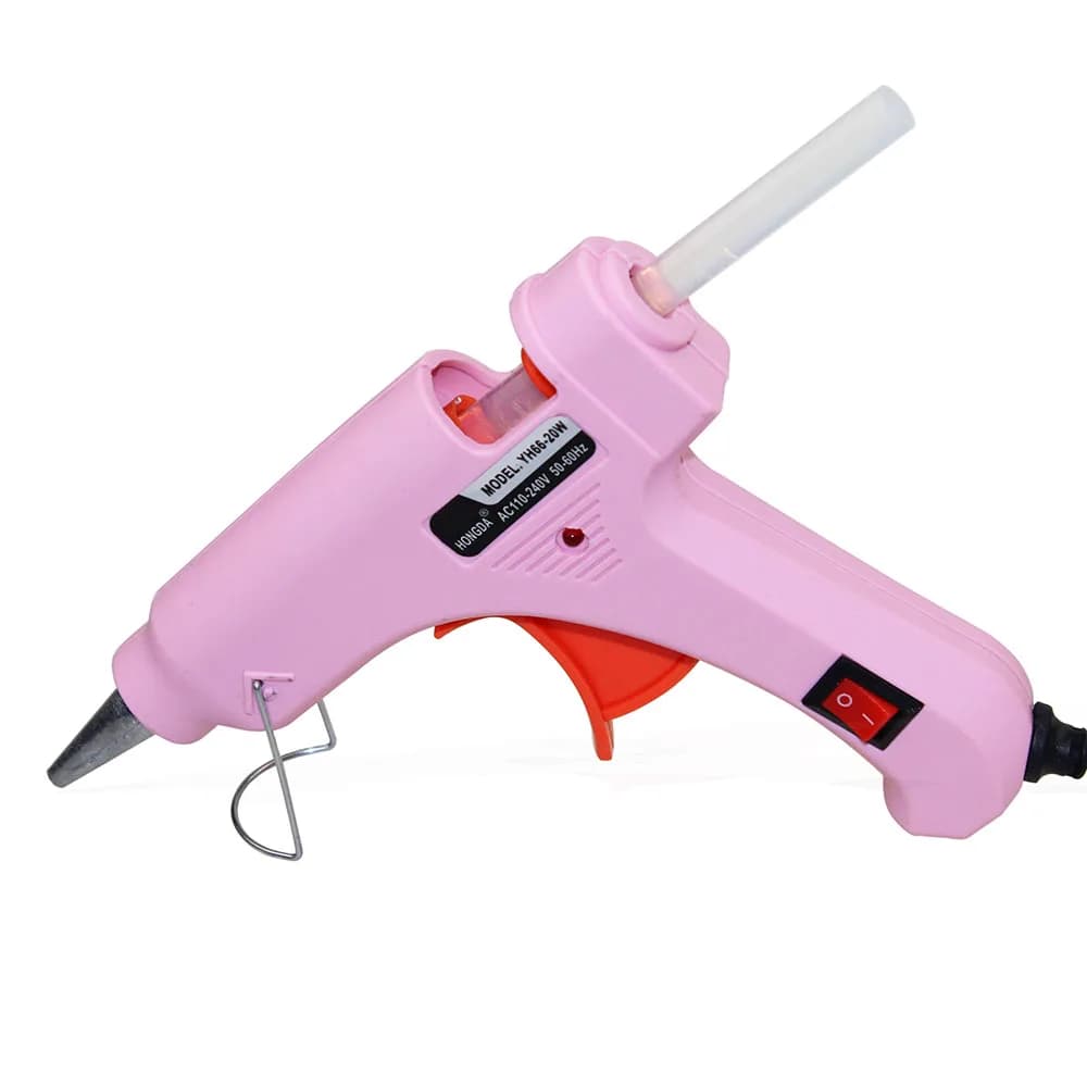 Riscaldatore ad alta temperatura professionale rosa pratico 20W strumento di riparazione della pistola per colla a caldo con stick di colla a caldo