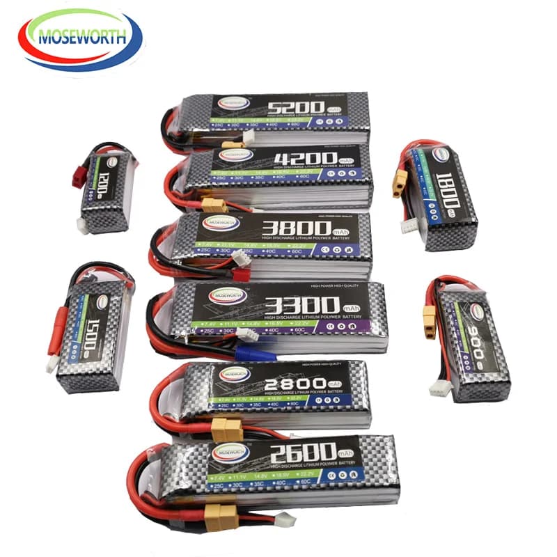 3S 11.1V 1300 1800 2200 3300 4200 4000 5200 6000mAh 30C 40C 60C Nano RC Giocattoli Batteria LiPo RC Aereo Drone Elicottero