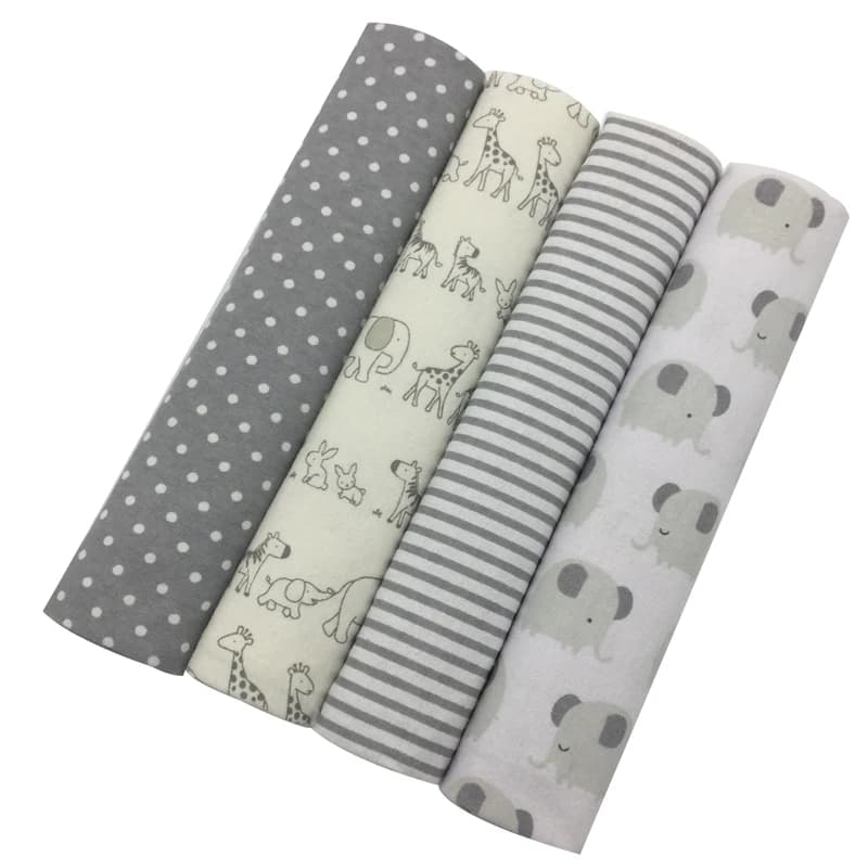 4 pcs/lot children blankets 100% cotton baby flannel receiving newborn colorful Cobertor children's blanket sheet 100x76 Cm