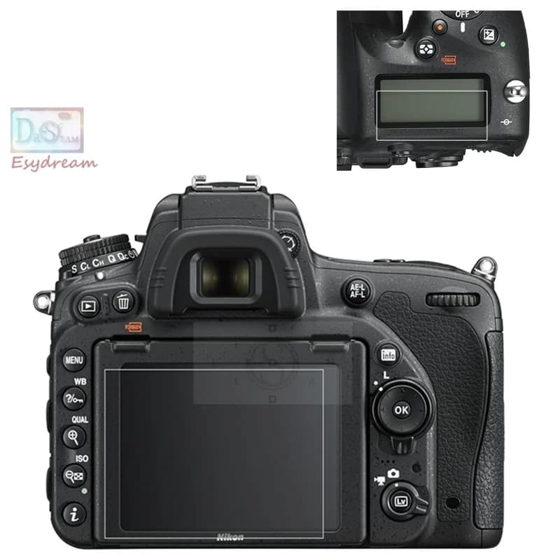 LCD large self-adhesive glass + pet film information on upper shoulder small protective cover for Nikon D750 DF camera
