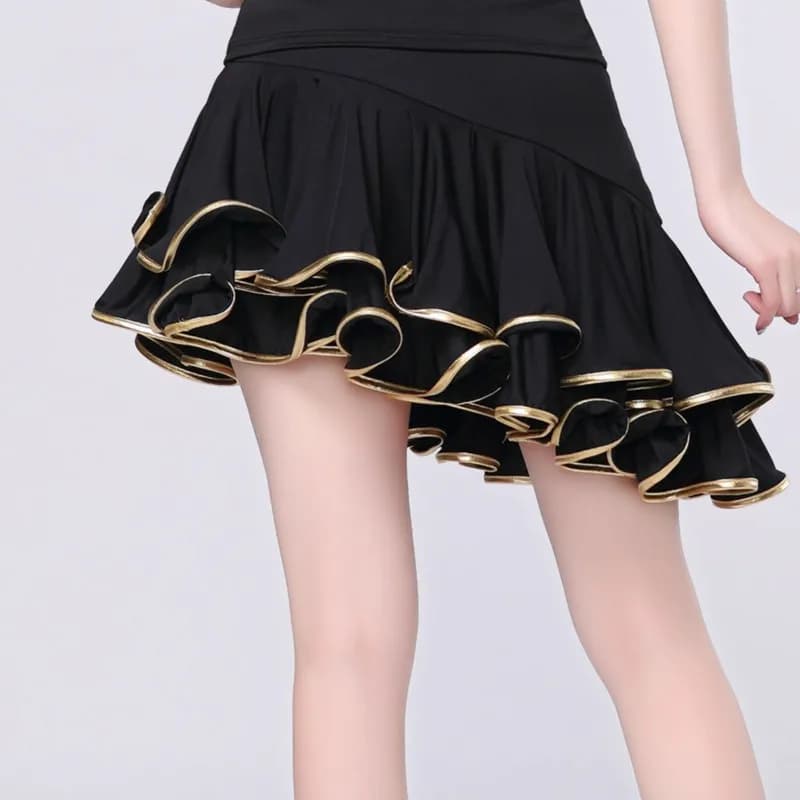 New Sexy woman black/red Latin Salsa Tango Rumba Cha Cha Ballroom Dance Skirt