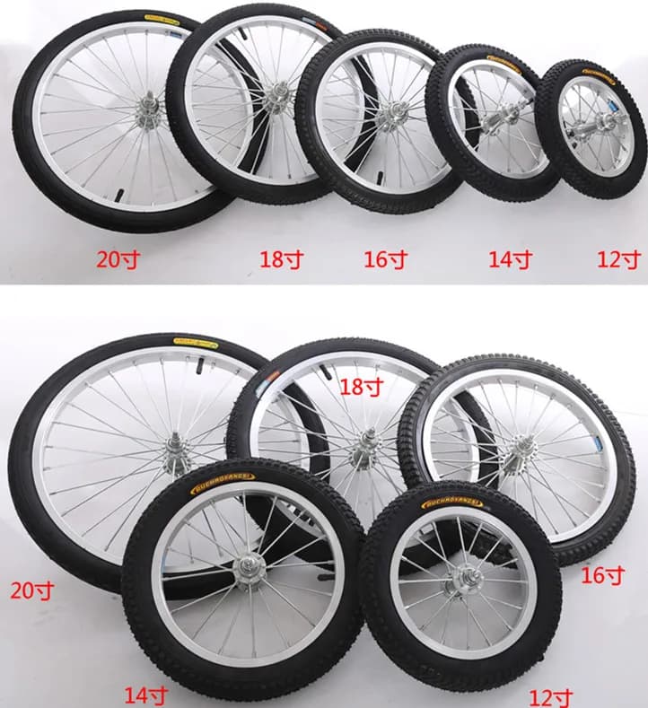 Ruota per bicicletta 12/14/16/18/20 pollici, cerchio/mozzo/raggi/pneumatico, accessori per ruote di bicicletta