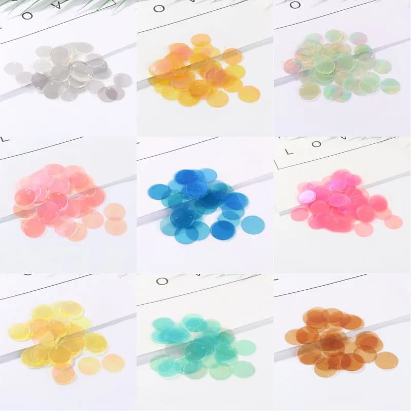 90 Pz/lotto Paillettes Trasparenti 2 cm Grandi Paillettes Rotonde Paillettes Cucito Artigianale Con Foro Laterale per Le Donne Indumenti Accessori FAI DA TE