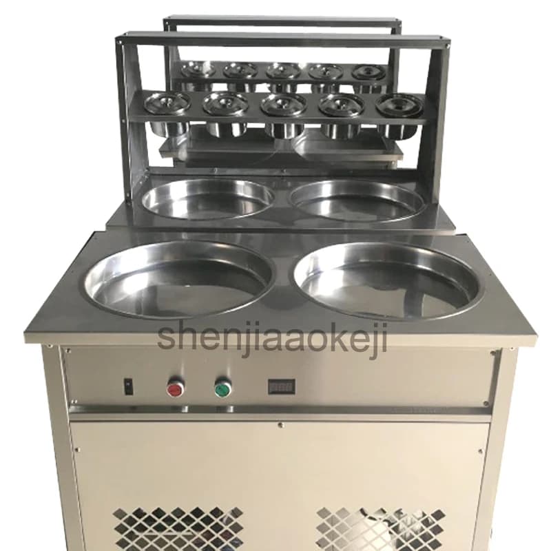 1pc Stainless Steel Double Pan Fried Ice Cream Maker Fried Yogurt Machine Fry Ice Cream Roll Machine 220v/110V