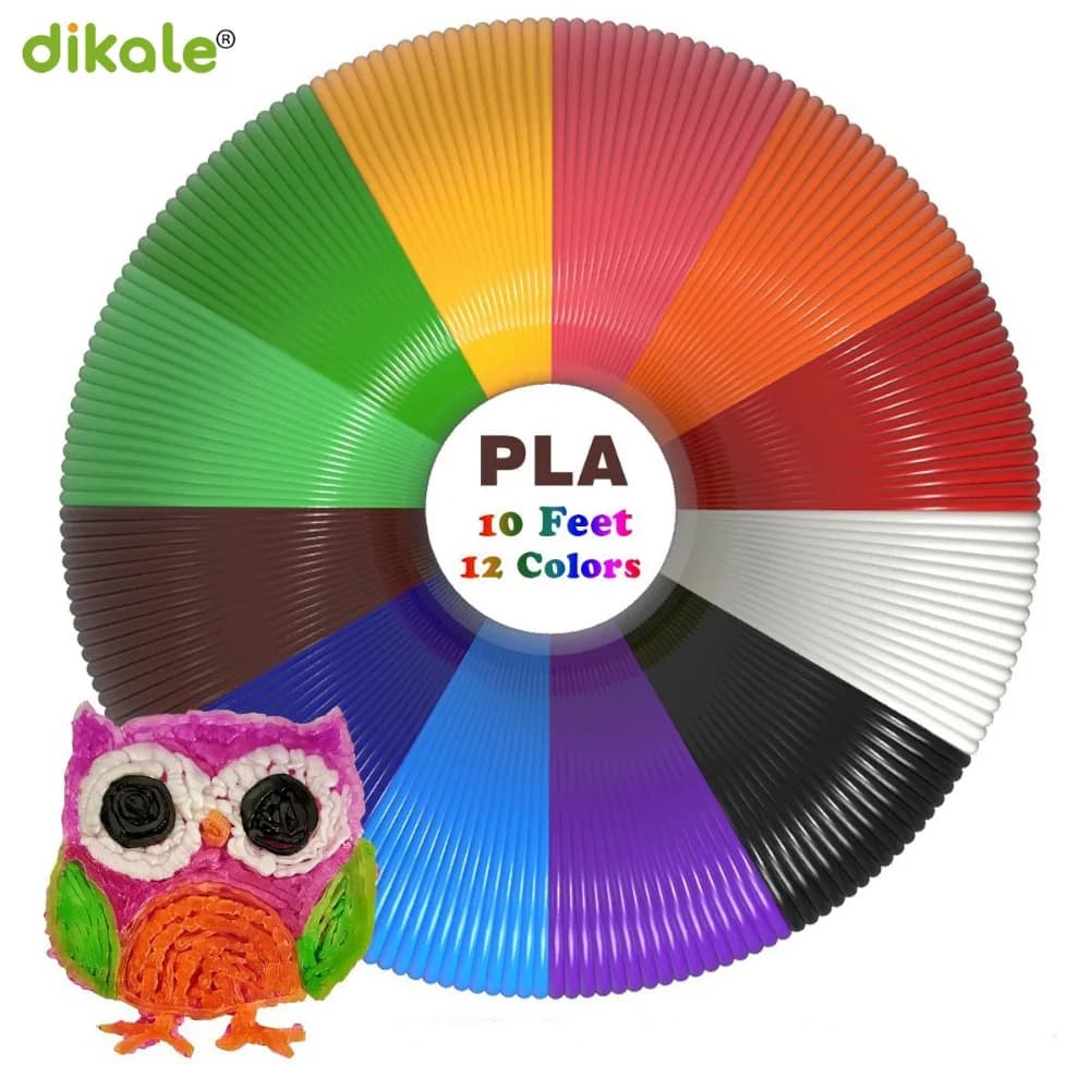 Dikale 12 colors 3D pen refills of filament PLA 1.75mm filament 3D pen printing material 3D Impresora 3d de filamentos PLA