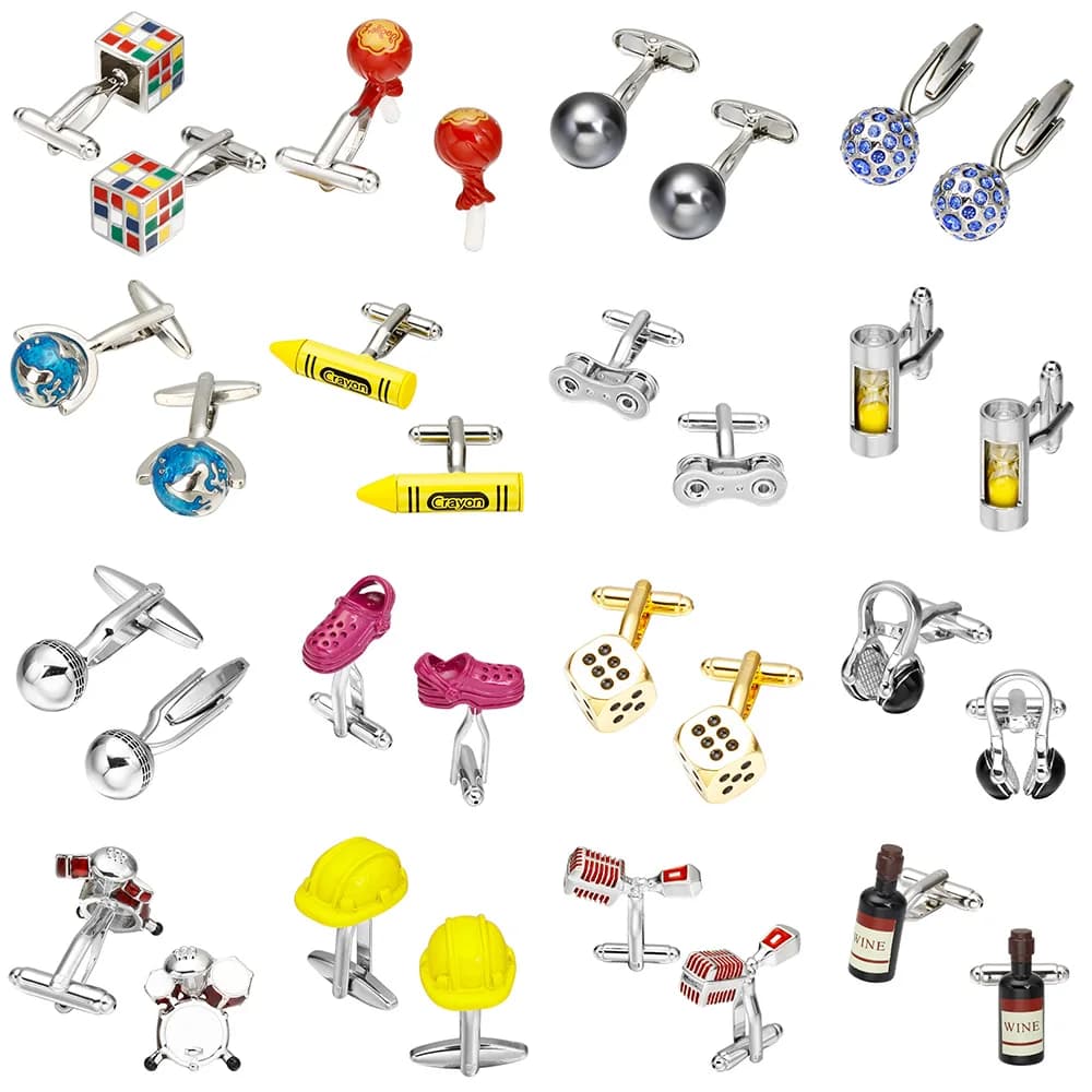 Memolissa Novelty Multicolor Cufflinks Ball/Crayons/Hourglass/Earth/Shoes Design High Quality Mens Shirts Cufflinks Abotoadura