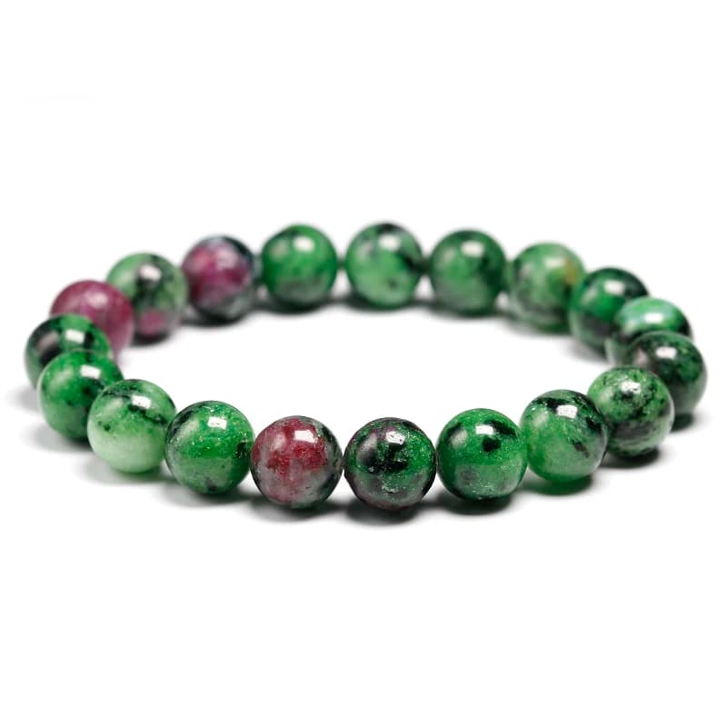 Genuine Natural Green Anyolite Rubys Zoisite Stone Stretchy 6 8 10mm Round Beads Bracelet Women Men Jewelry