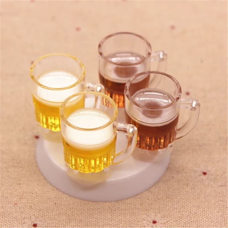 5pcs 3D Kawaii Della Resina di Plastica Tazza di Birra di Simulazione In Miniatura di Arte Flatback Cabochon DIY Della Decorazione Del Mestiere,, 23*33 millimetri