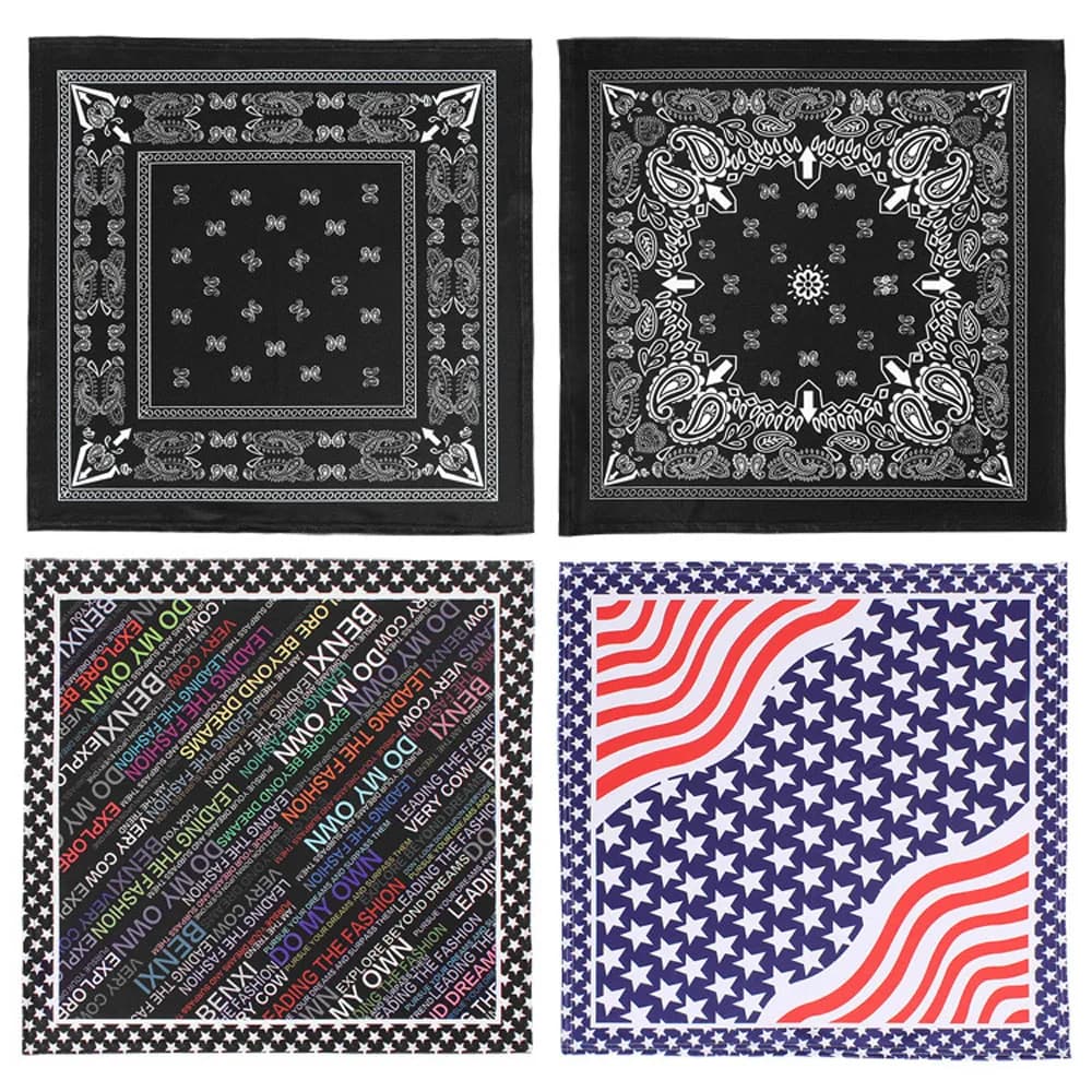 Foulard hip-hop Paisley Bandane di seta ghiacciata Maschera Durag Copricapo Avvolgere la testa, Pesca, Passamontagna da escursionismo, Taglie forti 58x58 cm