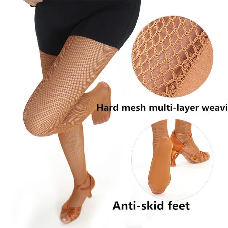 Calza di rete dura sexy Collant a rete professionali da donna Calze da ballo latino Collant per donna