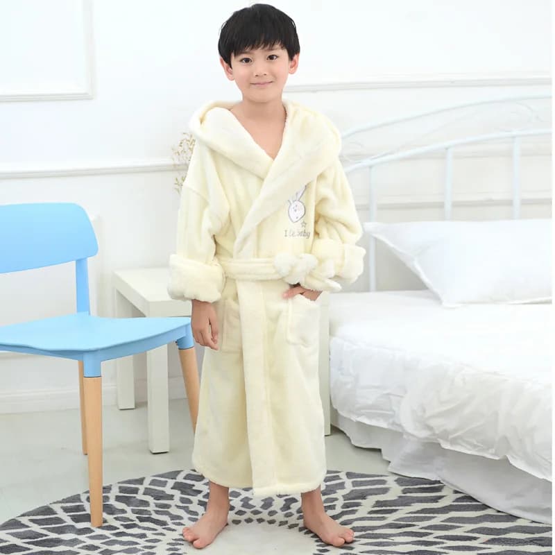 Inverno Bambini Accappatoio Bambini Bambino 100% Cotone Con Cappuccio Camicia Da Notte Cartoon Cap Ragazzi e Ragazze Spessore Morbido Lungo Natale Autunno
