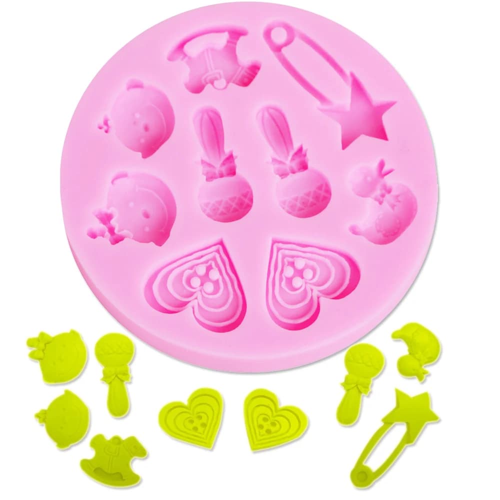 Baby Trojan Pin & Boy Girl microfono stampo per cioccolato in Silicone 3d Jelly Biscuit Ice Lollipop gelatina zucchero Baking Cake Pop stampi