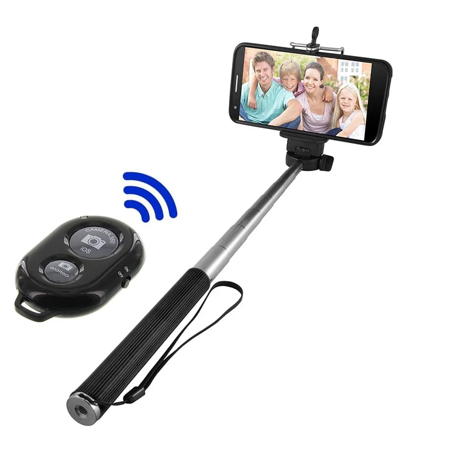 Bastoncini per selfie Bastone compatibile Bluetooth Telecomando Otturatore Monopiede Treppiede per selfie stick per smartphone