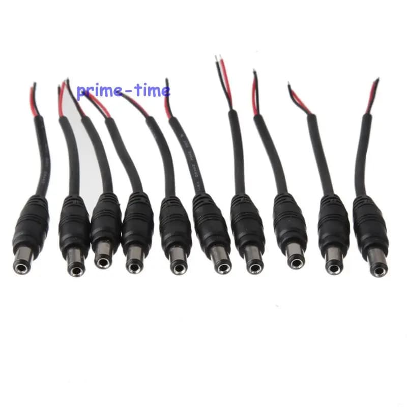 10pcs 12V DC Power Plug Male Jack Plug Connector Cable 5.5X2.1mm With Cord Cable 15CM for CCTV LED Strip Light