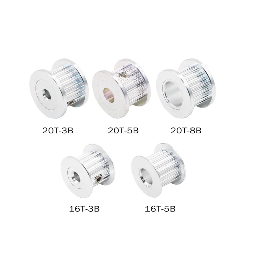 2GT GT2 Aluminum Distribution Belt 16T 20T Denti Denti Dente 3mm 5mm 8mm Bore for 3D Printer 6mm Width Distribution Belt