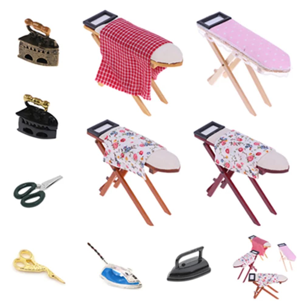 Mini Casa Delle Bambole In Miniatura 1:12 Del Giocattolo del Metallo Dell'annata di Ferro Nero Bordo Forbici I Vestiti di Ferro Strumento Urniture Giocattoli Accessori Casa di Bambola