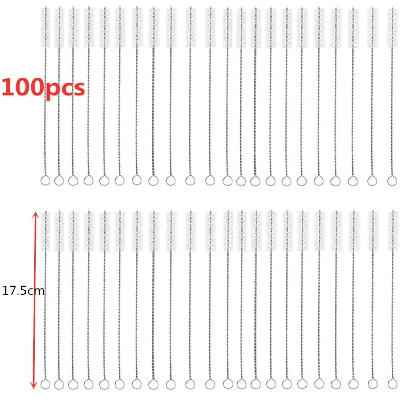 100 pz 175mm Cannucce Spazzole Tubi Spazzola Spazzola di Pulizia per Cannucce di Vetro Pulitore Barware