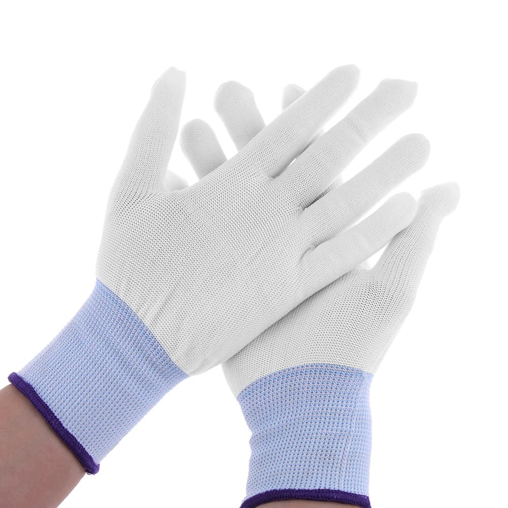 1 paio Utile Pratico Caldo Bianco di Nylon Avvolgimento Guanti Strumenti di Applicazione Per Il Dell'involucro Dell'automobile Del Vinile Autoadesivo Guanti Da Giardino Guanti Guanto