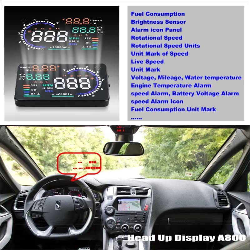 Display Head-Up HUD per Auto Citroen DS DS3/DS4/DS5 2010-2025, Accessori Auto, Schermo per Guida Sicura, Proiettore sul Parabrezza