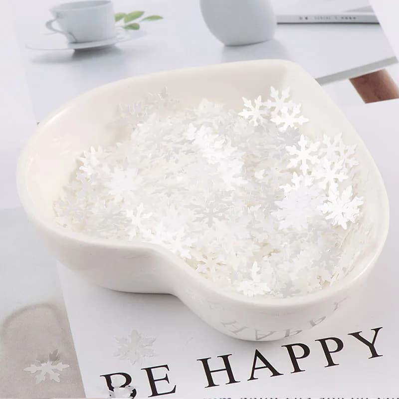 10 g/lotto ultrasottile 8mm fiocco di neve congelato Paillettes sciolte Paillettes Paillettes natalizie per unghie per artigianato coriandoli Glitter