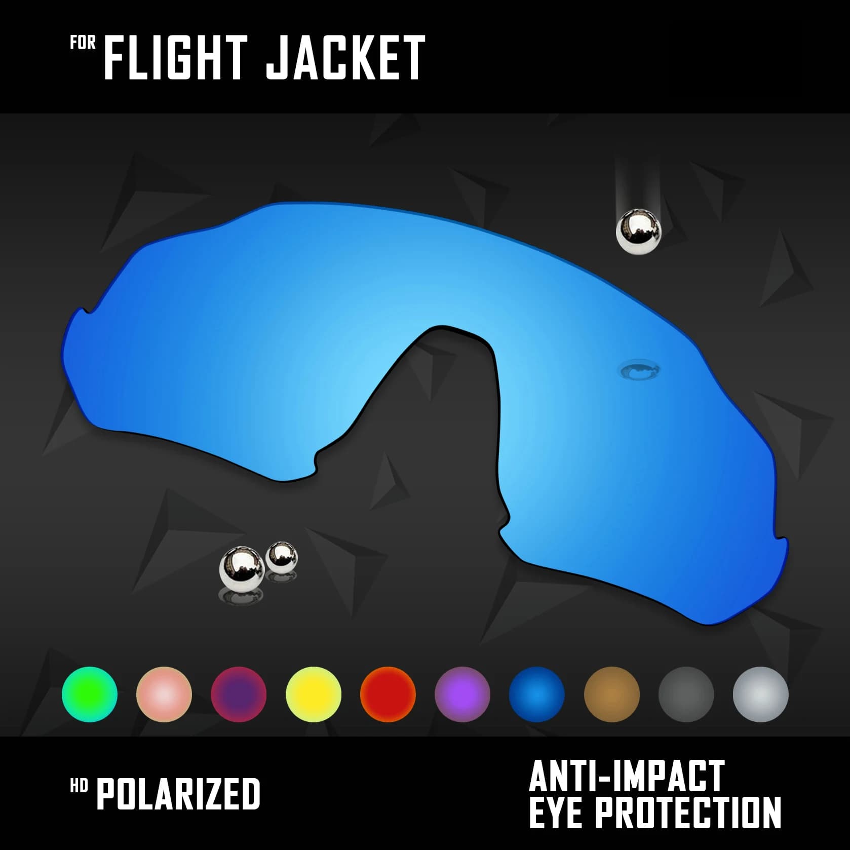 OOWLIT Lenti di ricambio per occhiali da sole Oakley Flight Jacket OO9401 37 mm polarizzati - Multi colori