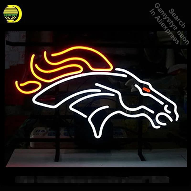 Insegna al neon per cavalli Lampadine al neon Insegna luci al neon per cavalli Tubo di vetro reale Insegna iconica artigianale Display del negozio 17X14 pollici Lampara art