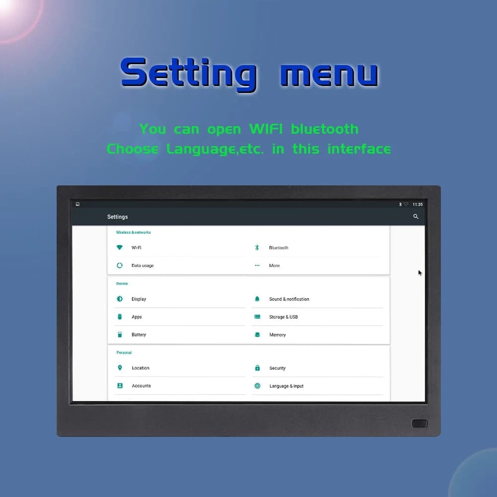 Cornice per foto digitale da 11,6 pollici 1366X768 WIFI Android 6.0 Supporto Mouse verticale e orizzontale