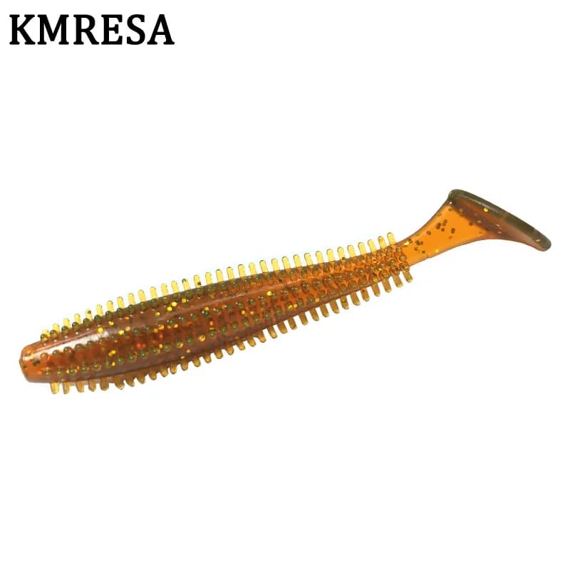 KMRESA 6pcs 90mm/4.2g Shad Worm Silicone esca morbida esca professionale wobbler pesca richiamo morbido per esche basse carpa per la pesca