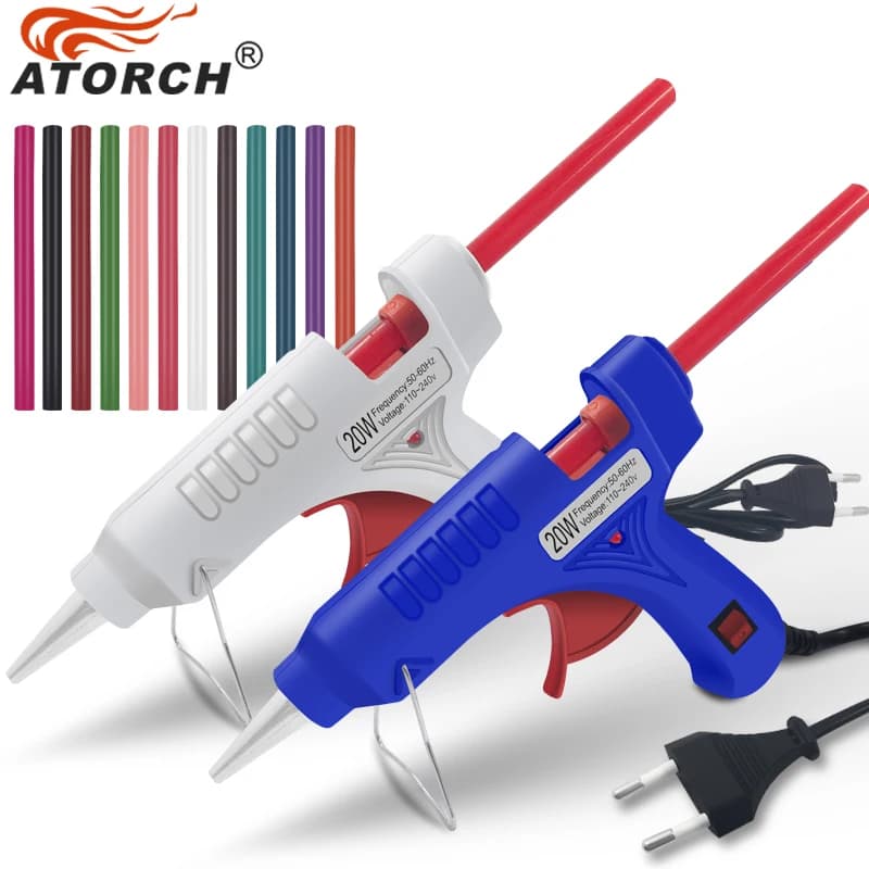 DGKS 1 + 13 20W spina elettrica ue pistola per colla a caldo 7mm Stick di colla Mini pistole industriali strumento termico elettrico per la temperatura del calore