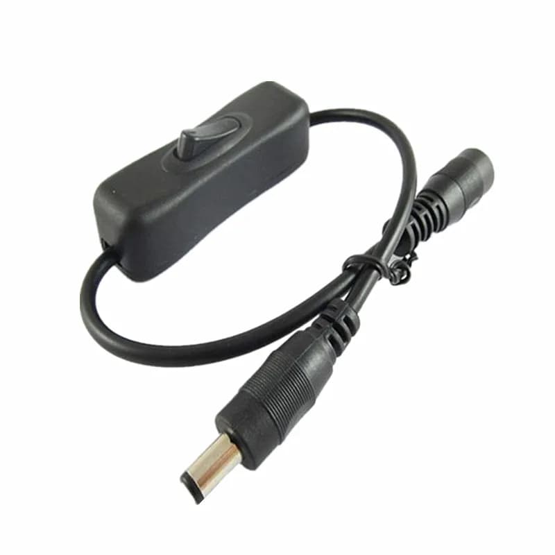 In linea 304 DC Interruttore On Off con la Femmina Maschio Cavo di Alimentazione 5.5x2.1mm Connettore DC LED Interruttore di 5 v 12 v 24 v per CCTV LED Luce di Striscia