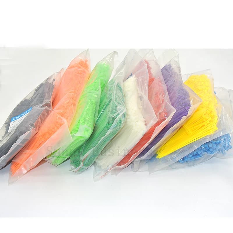 1000 Pacco Lotto Pc-18 lbs-Giallo/rosso/verde/blu/bianco/nero/viola 6 "Pollici 2x150mm UV Resistente Nylon Cavo Zip Wire Tie