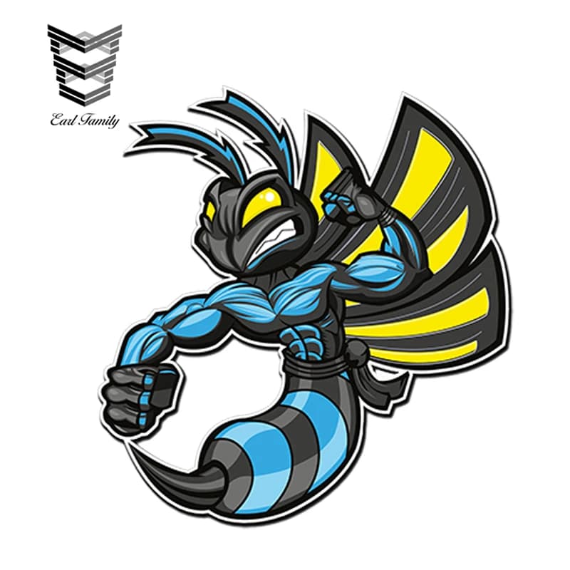 EARLFAMILY 13cm x 11cm Car Styling Blue Hornet Wasp adesivi in vinile casco da bici moto Laptop decalcomania adesivo impermeabile per auto