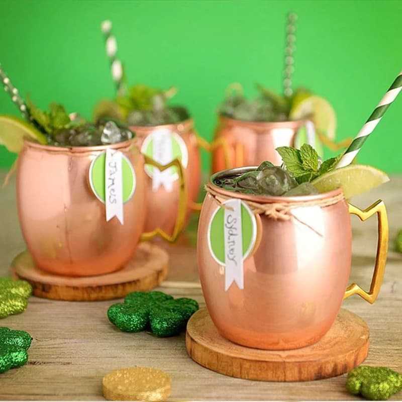 Bicchiere da whisky Bicchiere in acciaio inossidabile Boccale per bevande Decanter Oro rosa Mosca Mule Tazza Tazza da vino Tazza da bere stile Hawaii Vodka 1 pz